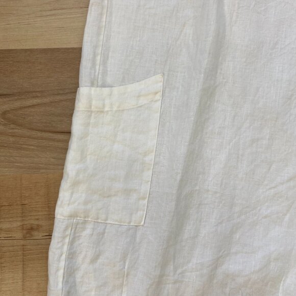 Bryn Walker Womens White 100% Linen Casbah Ultra Wide Leg Pull-On Pants Size 2XL - Picture 3 of 9